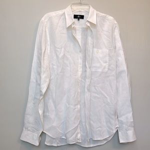 7 for All Mankind • Oxford Linen Shirt • L • white